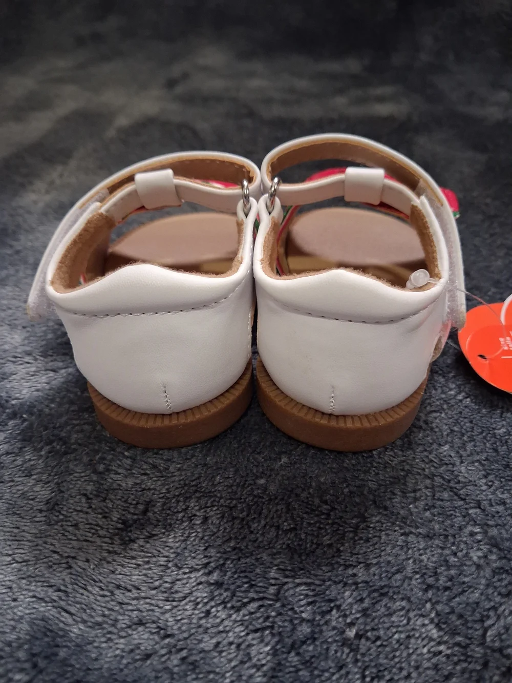 NWT Wonder Nation Fruit Watermelon Strappy Sandals Hook & Loop Red Girls Size 2